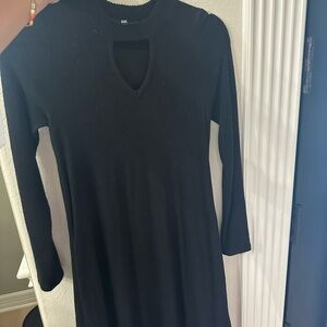 Iz Byer Black A-Line Long Sleeve Dress